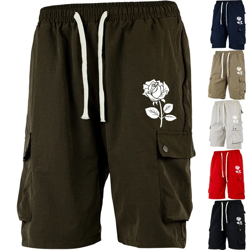 

Men's Comfortable Cargo Shorts Drawstring Waist Large Pockets Loose Fit Solid Color Summer Casual Outdoor Work Utility Short