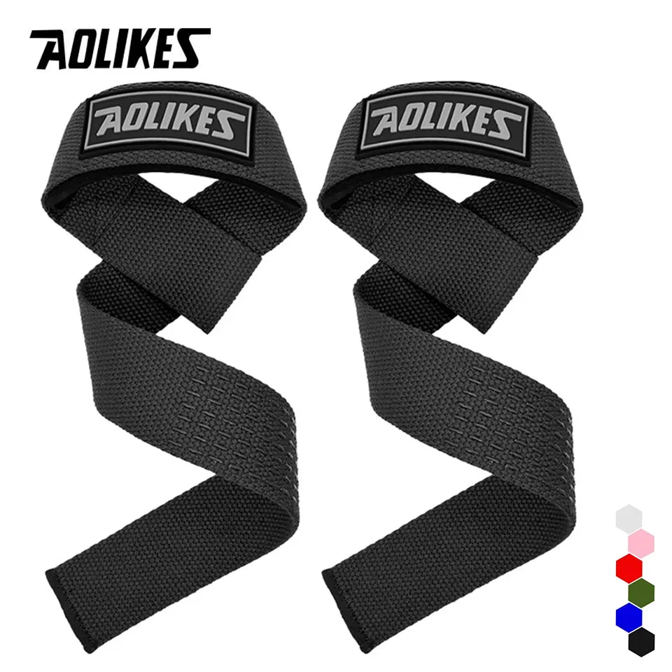 AOLIKES Weightlifting Wrist Straps Strength Training Adjustable Non-slip Gym Fitness Lifting Strap Wrist Support Grip Band