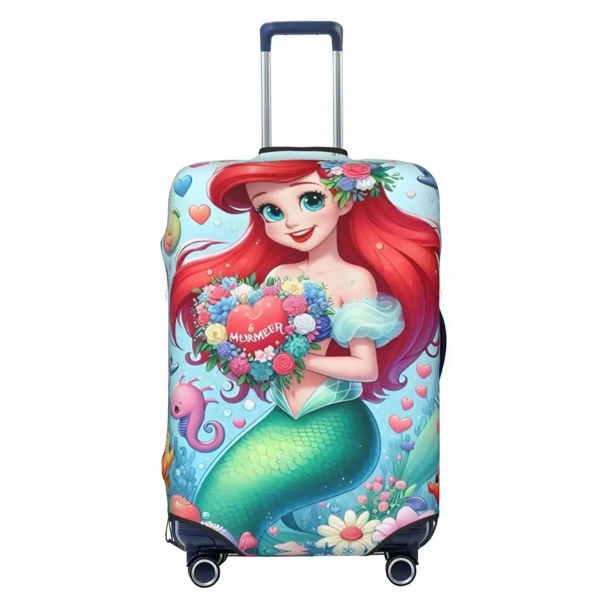 

Custom Cute The Little Mermaid Luggage Cover Protector Elastic Classical Anime Cartoon Kawaii Princess Travel Suitcase Covers