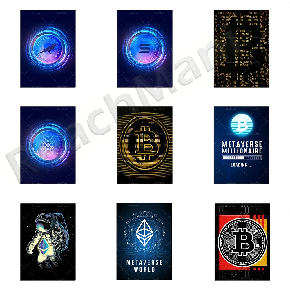Ethereum Bitcoin Crypto Art toile affiche moderne décor à la maison imprime photos nordique salon Cuadros mur Art peinture cadeau