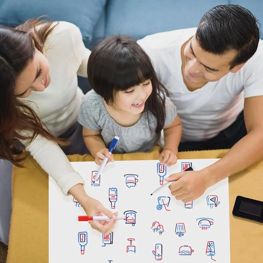 لوح مسح جاف مغناطيسي كبير مقاس 36 × 48 للمطبخ، ومخطط عائلي وقائمة المهام مع علامات وممحاة #6