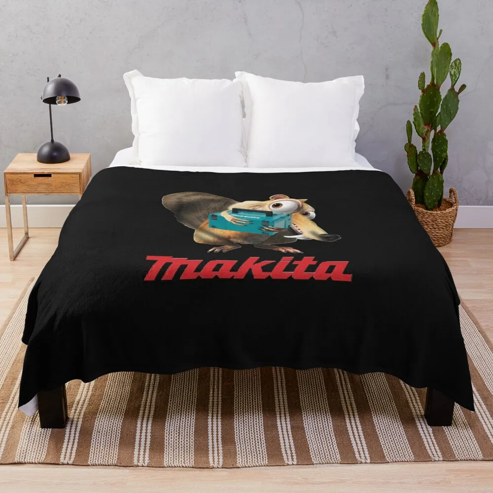 Makita logo Throw Blanket Hairy For Baby Polar Blankets