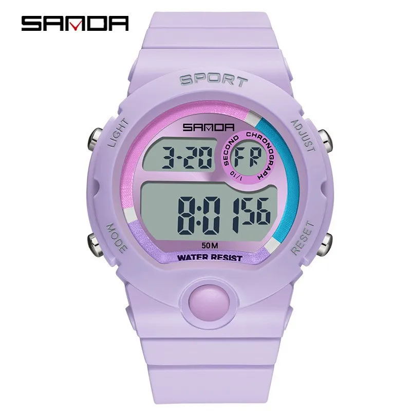 

SANDA 6035 Single Display Waterproof Night Light Electronic Watch Student Quartz Watch Men's Watch Relogios Masculino Relógio