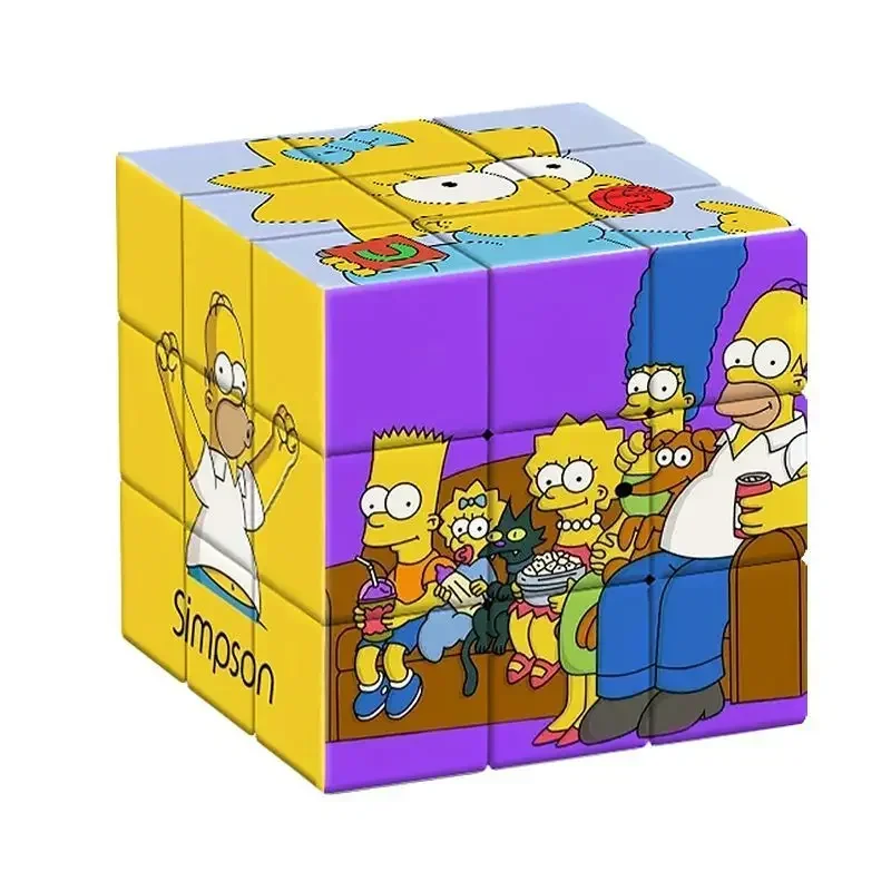 New The Simpsons Third-order Creative Magic Cube Cartoon Animation Puzzle Magic Cube Children Decompression Educational Toys