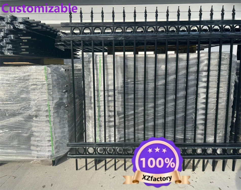 Factory Direct 2026 Recinzione di sicurezza per guarnizione in ferro con traliccio in metallo nero da giardino Recinzione orname