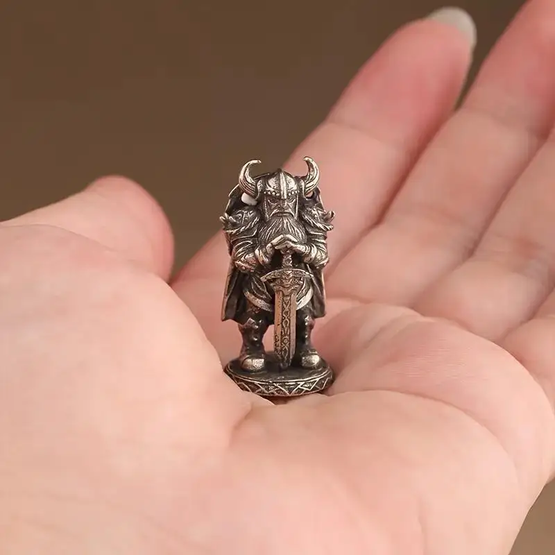 One white bronze warrior/ancient soldier, suitable for car ornaments, multi-functional home and office decorations.