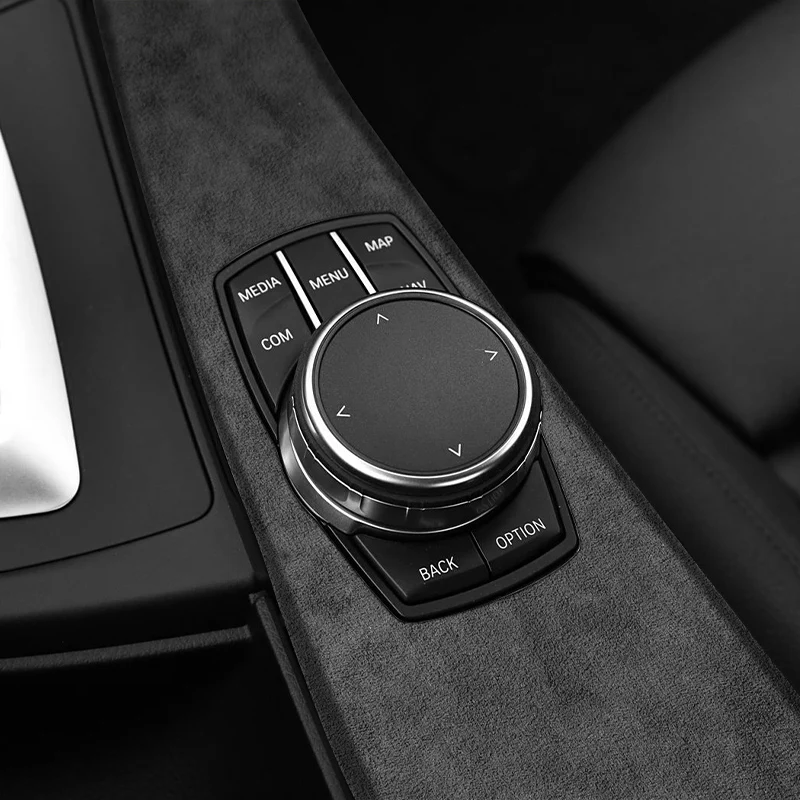 For BMW 3 Series F30 F31 F34 F35 3GT Car Multimedia Switch Knob Panel Trim Frame Sticker Made of Alcantara Interior Accessories