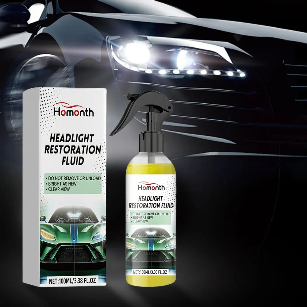 100ml Car Headlight Polishing Agent Scratch Remover with Sponge & Cloth Headlight Restoration Kit Headlight Cleaner Restorer Kit view 3