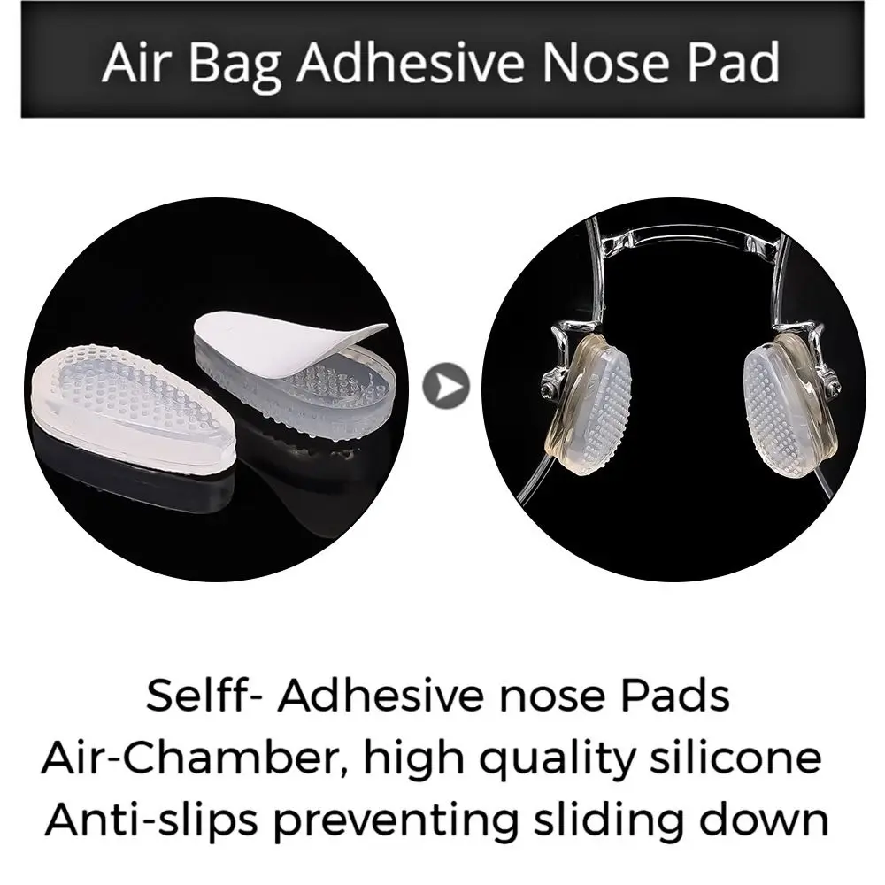 10 Pairs Silicone Nasal Supports Transparent Adhesive Sticker Glasses Nose Pads Eyewear Accessories Anti-Slip Nose Holder