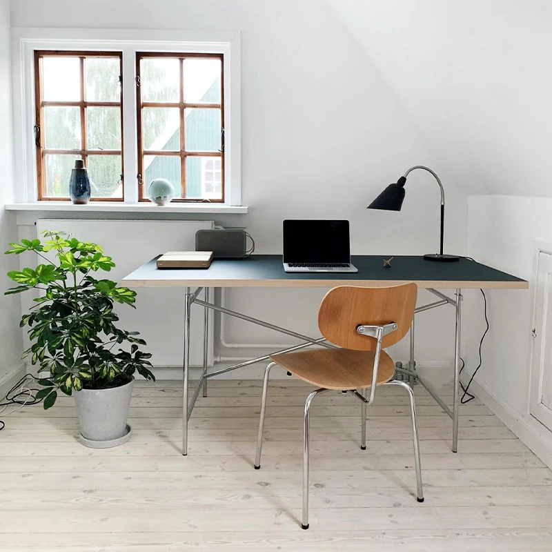 Escritorio minimalista Medieval rectangular de acero inoxidable