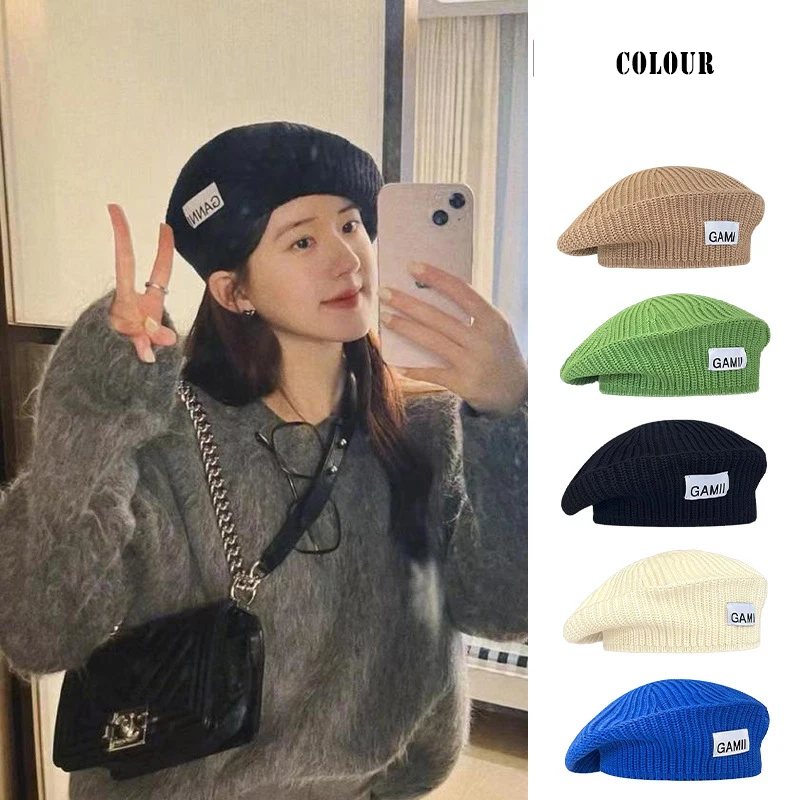 Panamanian Women\'s Knitted Beret, Warm Autumn And Winter Wool, Painter Hat, Fashionable Outdoor Cap H134