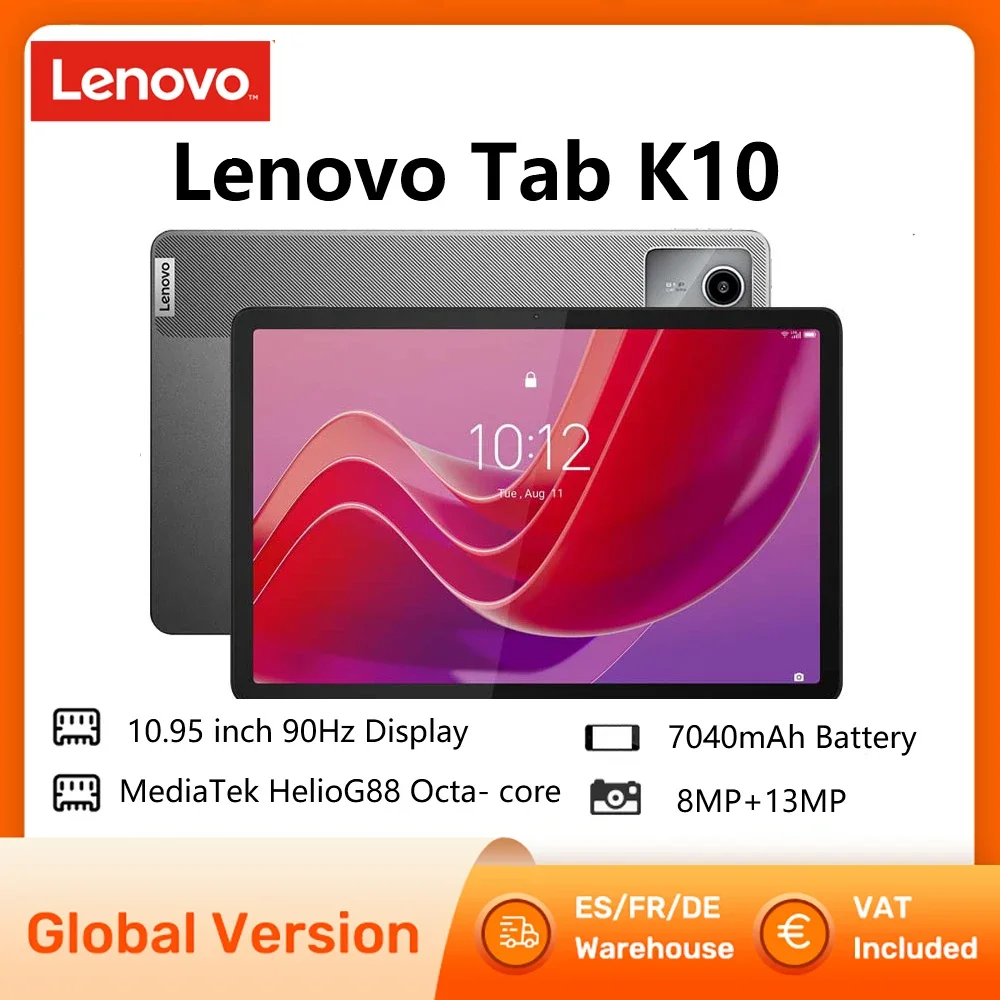 Lenovo Tab ZhaoYang K10 globalna wersja tabletu Pad MediaTek Helio G88 8 rdzeniowy Max 2.0GHz 10.95 \'\'1920*1200 90Hz ekran 7040mAh