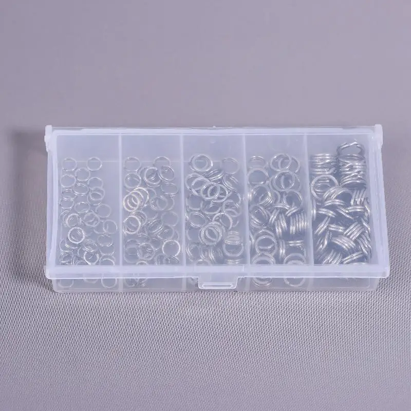 Stainless Steel O-Shaped Ring Set 200pcs Fishing Split Ring Kit Fishing Lures Connectors Fishing Jigging Tackle Split Rings Set