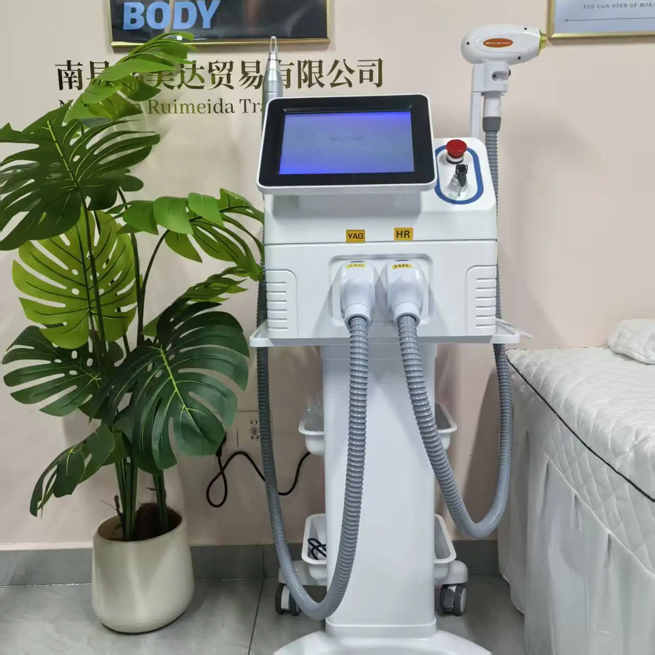 

Professional 2 IN 1 Diode Laser Hair Removal Machine Picosecond Laser ND YAG Tattoo Removal Device 3 Waves 755 808 1064NM
