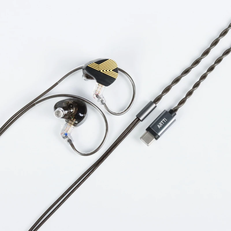 Artti Tr1 1dd + 1ba Nieuwe Hifi Oortelefoon In-Oor Bedrade Iems 10Mm Beryllium Vergulde Monitor Oortelefoon 3.5Mm/Type C Microfoon Afneembare Kabel