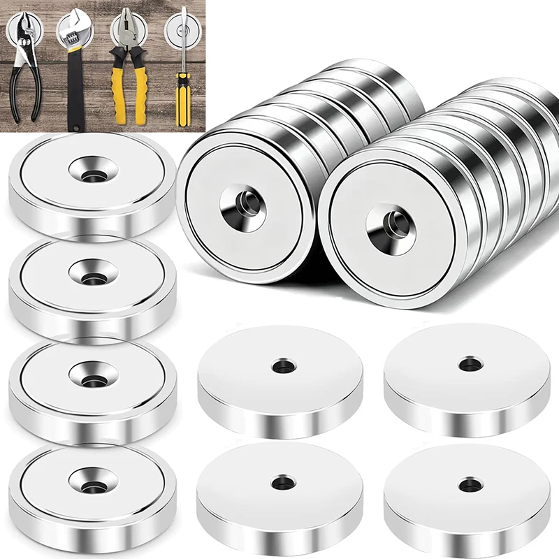 25x7mm Round Disc Countersunk Hole Magnets, Permanent Heavy Duty Magnet Perfect for Home Refrigerators, Tool Room, Craft, Office