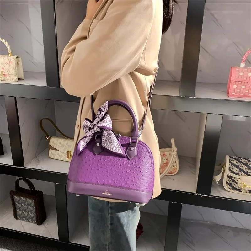Purple Color Fashion Dots Shell Bag High Quality Women Handbag Textured Shoulder Messenger Bag Lady Purse Female Casual Bag