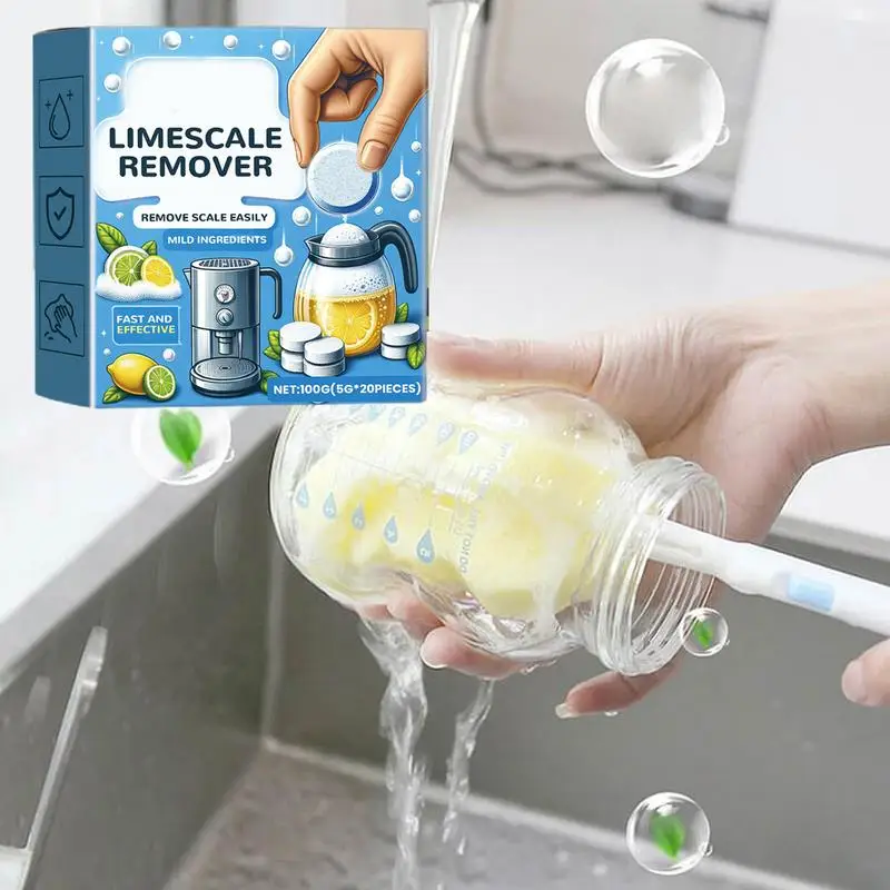 Descaling Tablets Odor-Free Kettle & Coffee Cup Cleaner Tablets Efficient & Safe Limescale Remover Tablets Tea Maker And Cup