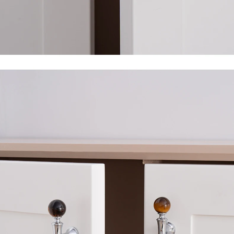 Crystal style cabinet handle with chrome finished brass base — product image 12