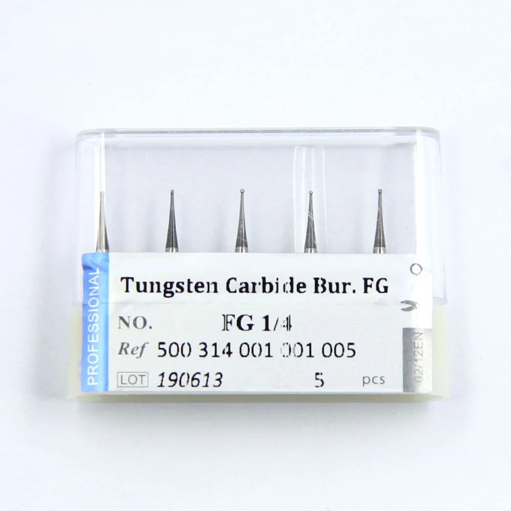 Dental 5pcs/Box Tungsten Carbide Burs Ball Plain Cut Drills FG 1/4 1/2 3 High Speed Dental Supplies for Dentists Grinding Tools
