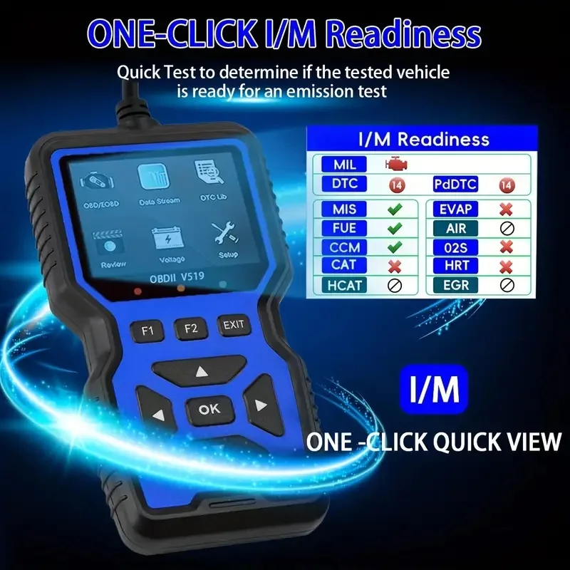 V519 BLUE Car Diagnostic Scanner Tool Automotive OBD2 Scanner for Engine Health Check with Color Screen 2026