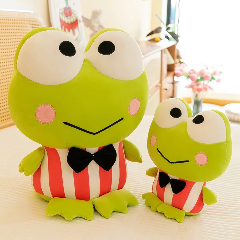 Sanrio Kero Kero Keroppi 20/40/50cm Plush Toy Lovely Gentleman Big Eyed Frog Plushies Cuddly Pillow Kero  Keroppi Stuffed Doll