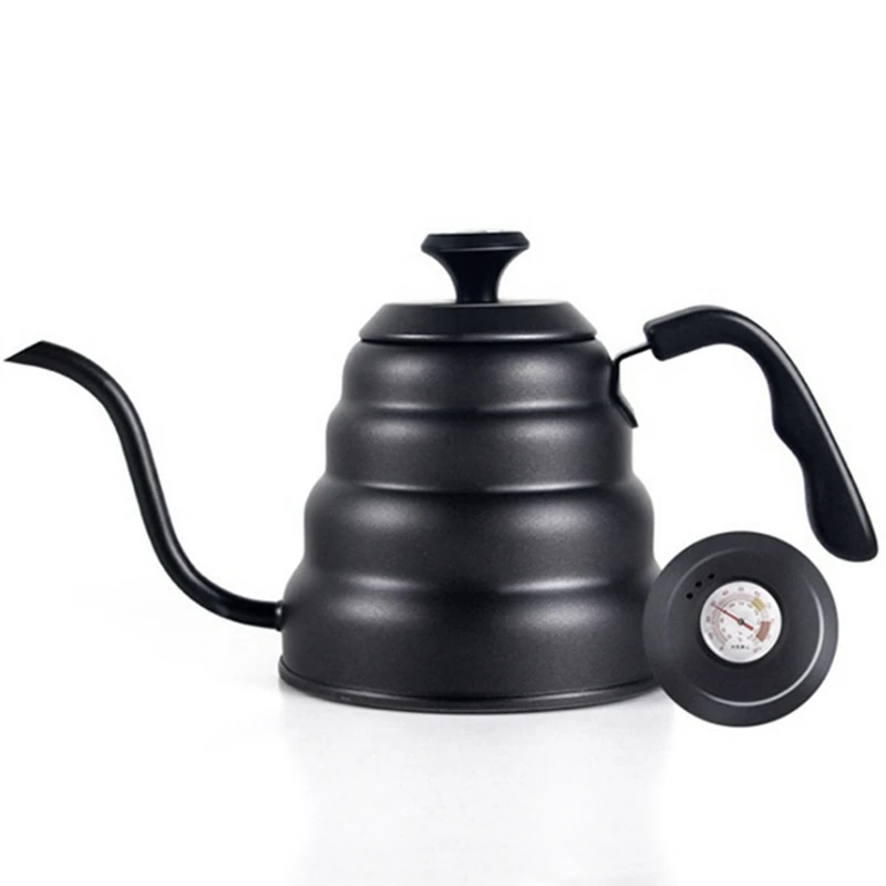 

HOT SALE Coffee Kettle 1L Stainless Steel Pour Over Coffee Pot Kettle Drip Kettle With Thermometer For Home Office Cafetera