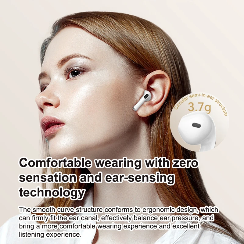 سماعة رأس بخاصية البلوتوث Air Por4 سماعة رأس لاسلكية تعمل بالبلوتوث، حافظة شحن طويلة للتحكم باللمس لجميع الهواتف الذكية #2