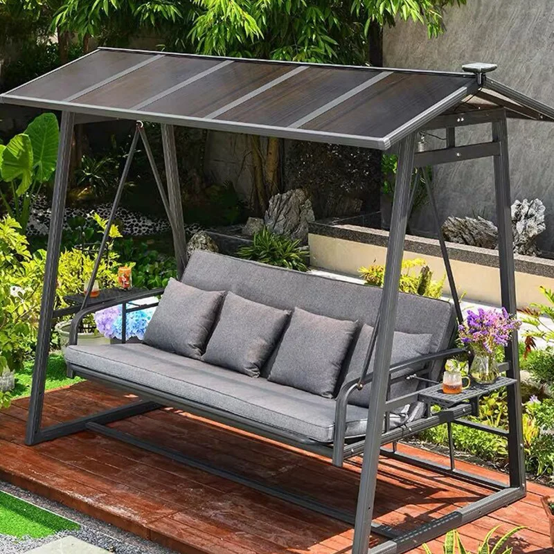 Rocking Chair Swing Outdoor Patio Hanging Chair Outdoor Villa Balcony Household Cast Aluminum Garden Swing Chair Hammock