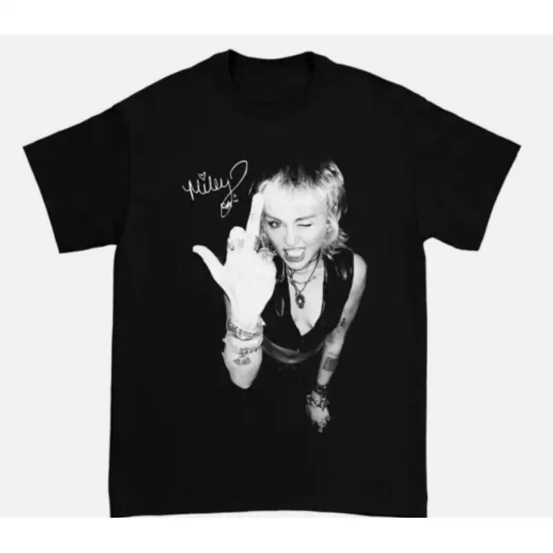 

Новая хлопковая черная футболка Miley Cyrus Live S 5XL