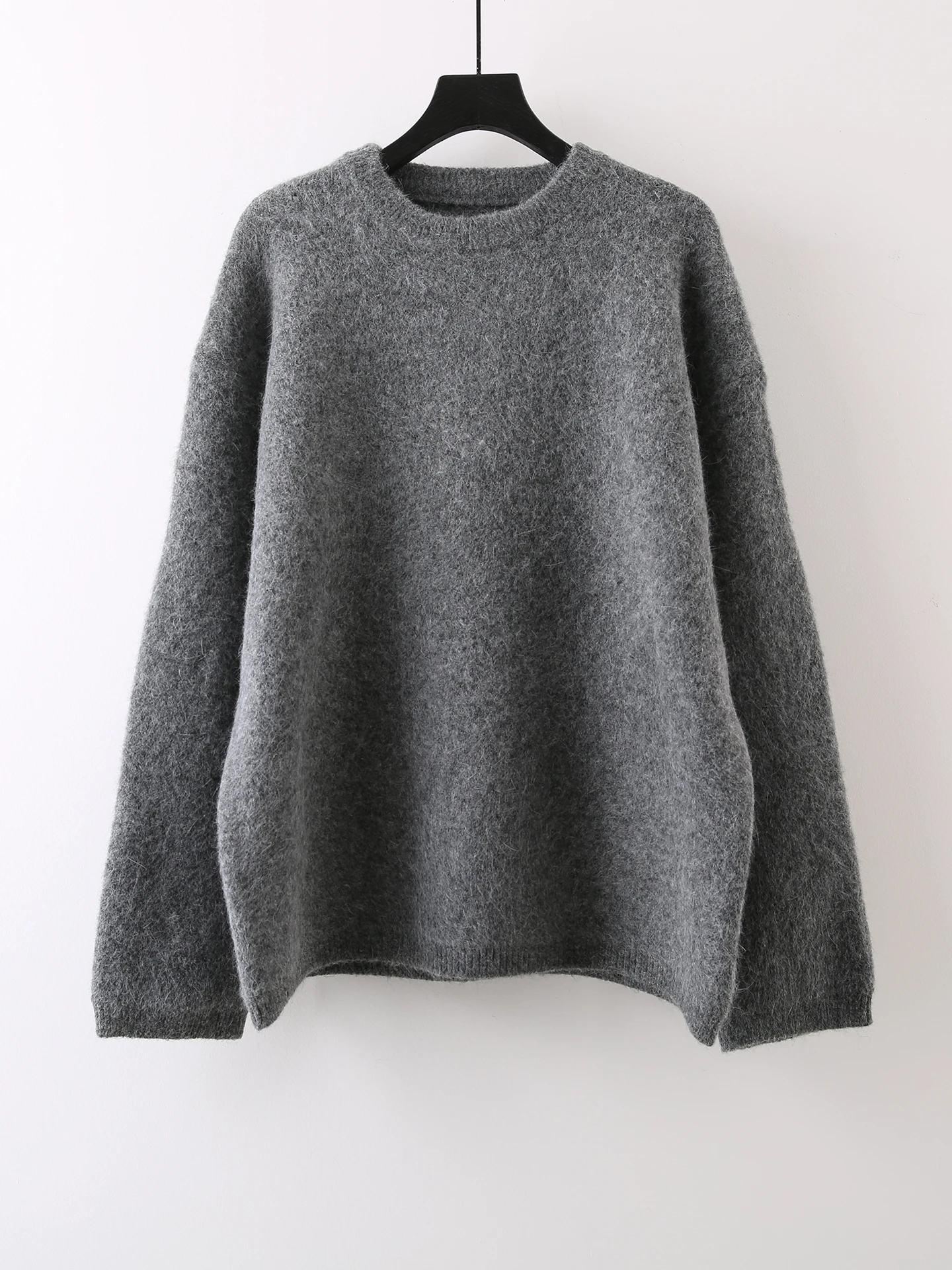 

Autumn Winter Thiened Rabbit Fur Blend Sweater Women's Soft Cozy round Ne Pullover Faionable Commute Sle Long Sve