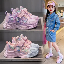 Sanrio Kids Girls Shoes 2024 New Children Sneakers Girls Hello Kitty Princess Casual Sport Shoes Student Shoes Teen Shoes