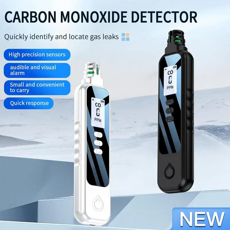 Handheld Carbon Monoxide Tester LCD Display Natural Gases Leakage Tester Carbon Monoxide Detector Co Sensor Alarm Monitor