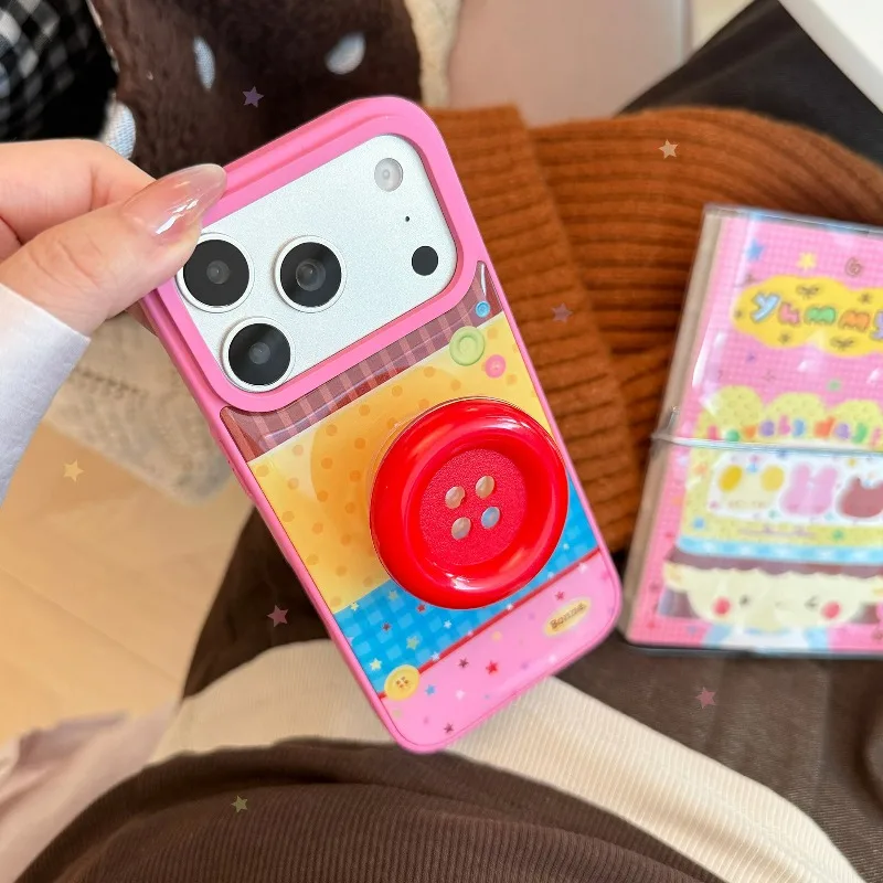 Color Polka Dot Button Splicing Mobile Phone Case, Suitable for Apple IPhone 17/18pm Protective Case