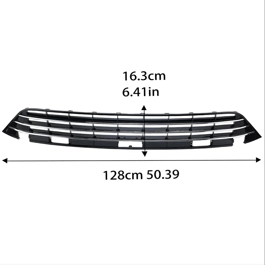 Front Lower Bumper Center Grille for Volkswagen Touareg 2014 2015 2016 2017 2018 ABS Replacement 7P6853671H Racing Grills