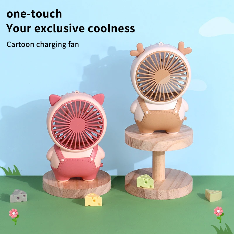 新しい漫画ハンドヘルド三速ミニ USB 充電式小型ファンデスクトップ夏の寮オフィス屋外ポータブルに適しています