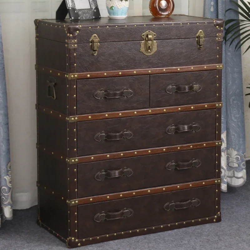 Simple modern chest retro storage cabinet 5 bucket cabinet