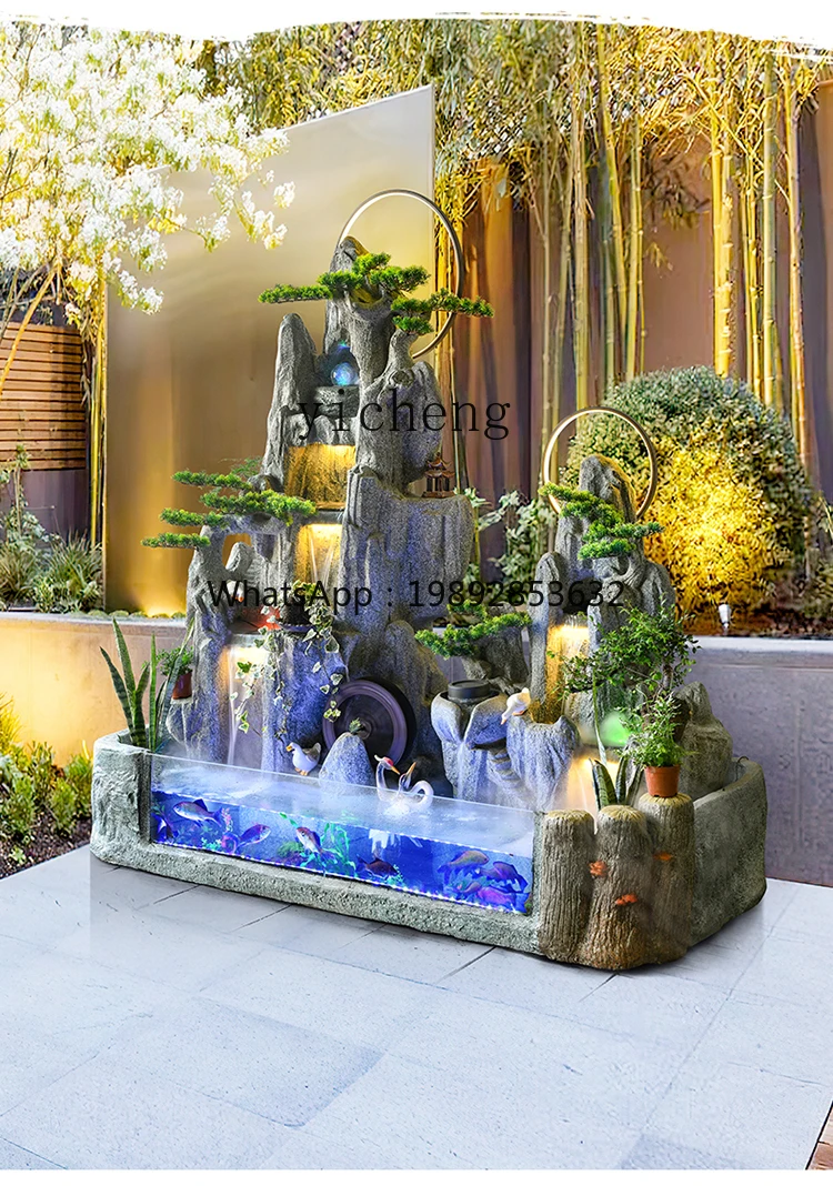 rockery flowing water fountain fish tank circulating water humidifier decoration villa courtyard ornament
