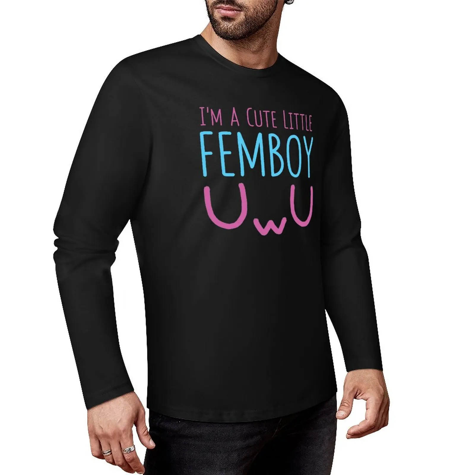 

I'm A Cute Little Femboy LGBTQ Gay Aesthetic Queer Long T-Shirt graphics t shirt boys animal print shirt cute tops mens t shirt