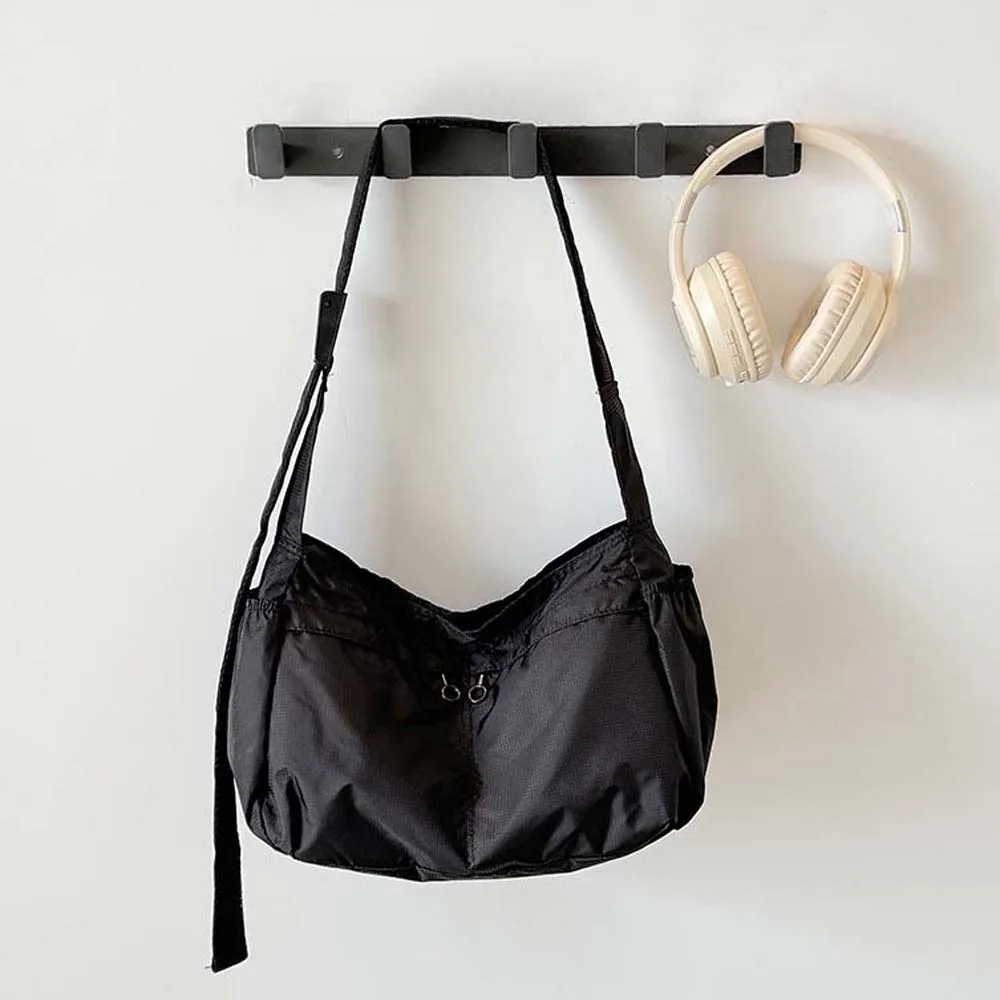 حقيبة كروس رجالية من قماش أكسفورد بلون سادة وحقيبة كتف ناعمة مقاومة للماء وحزام قابل للتعديل ومتعددة الوظائف