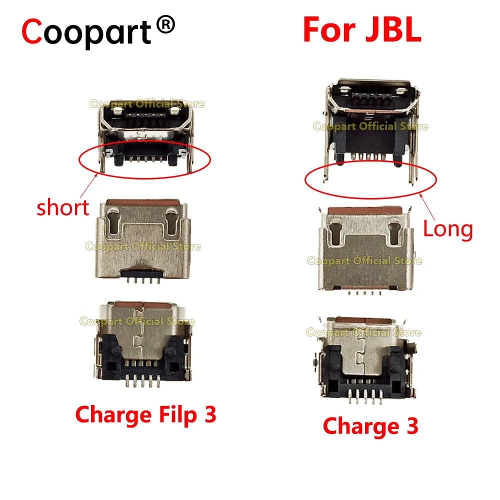 

Coopart для JBL Charge FLIP 3, Bluetooth-динамик, гнездовой 5-контактный разъем типа B Micro Mini USB, разъем для зарядки