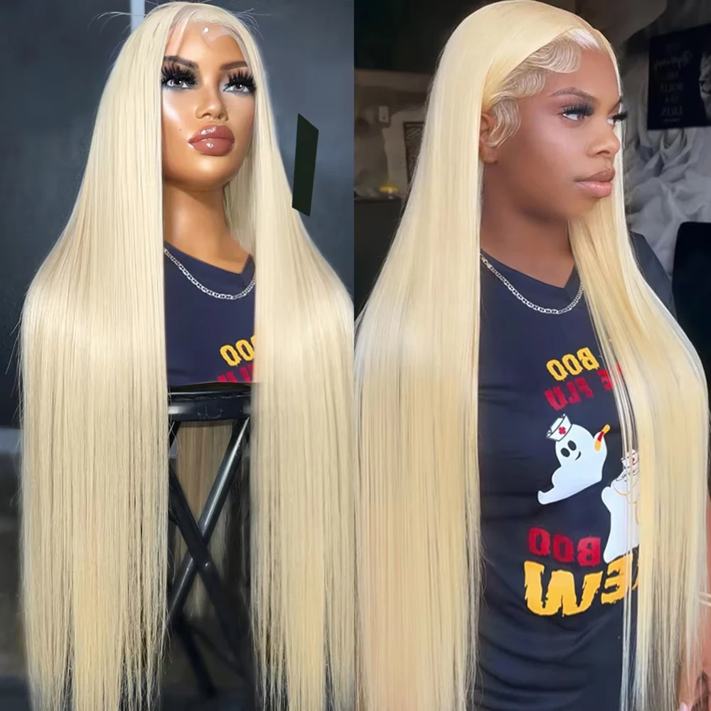 13x6 HD Transparent 613 Blonde Lace Frontal Human Hair Wigs Colored Wig Brazilian Bone Straight 13x4 Lace Front Human Hair Wigs