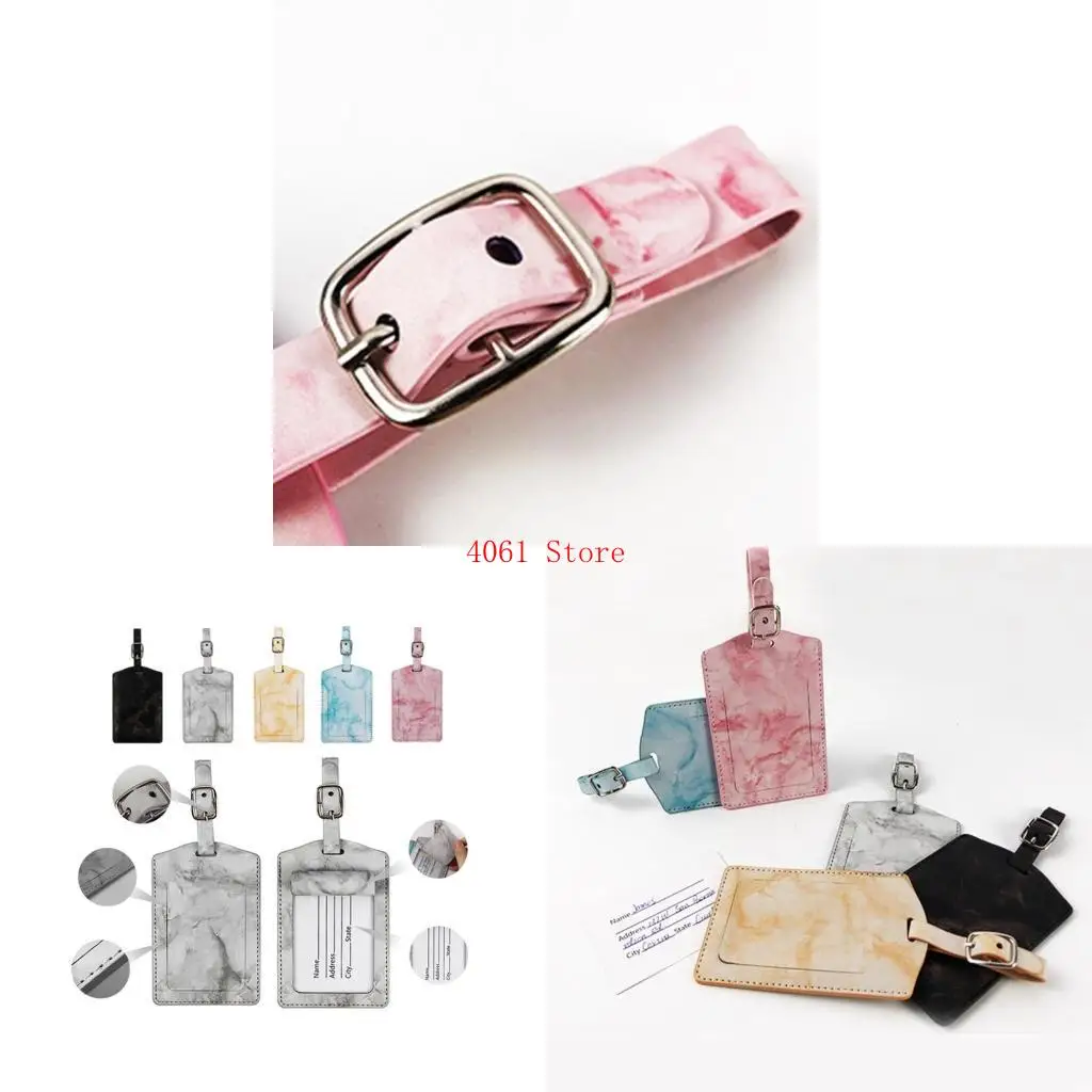 

PU Leather Luggage Tag Privacy Travel Bags Label Suitcase Identifier