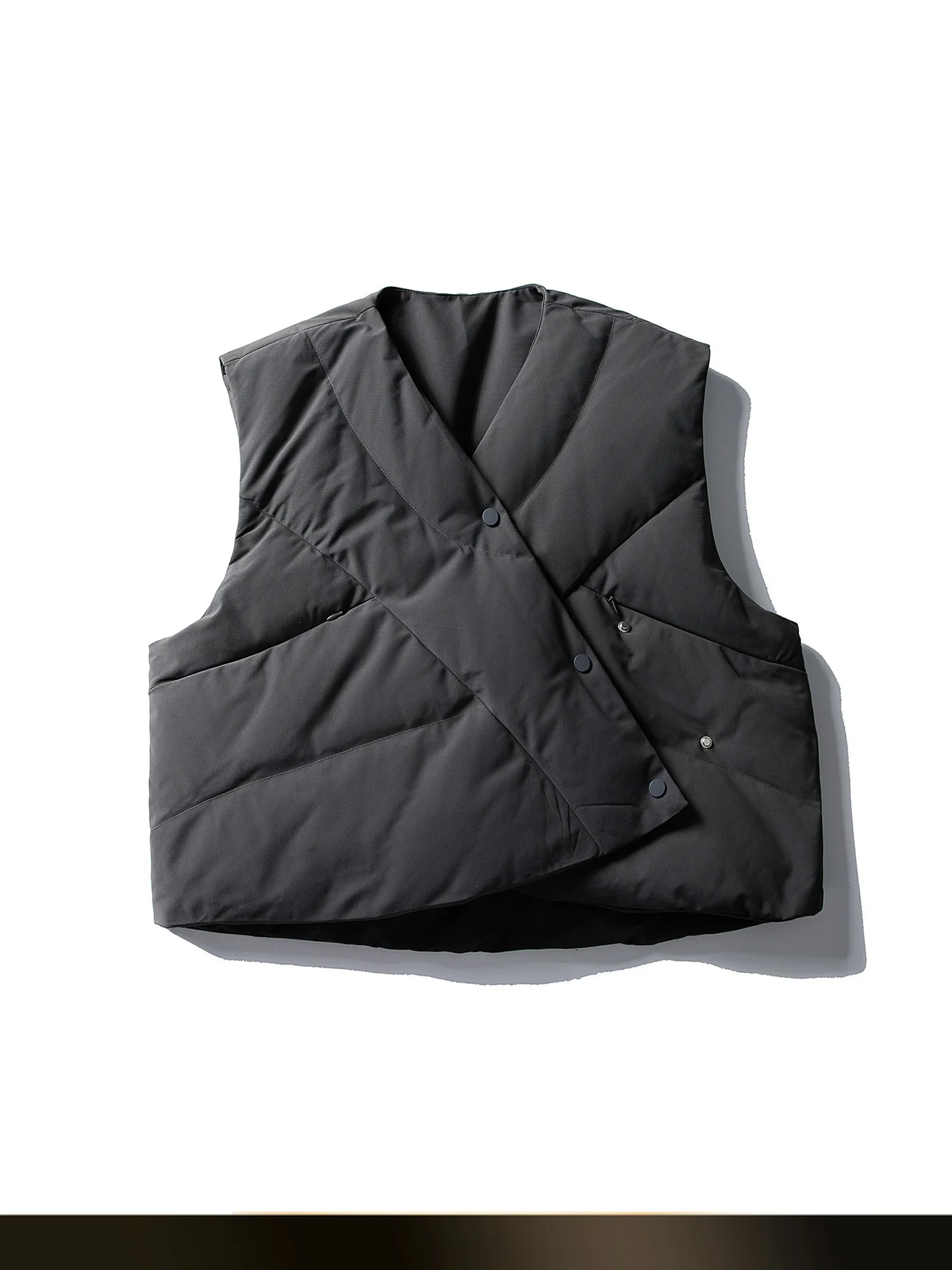 

Retro American Deconstructed Patchwork Irregular down Vest Short Winter Cleanfit Shoulder Jacket Youthful Vitality Style Poly...