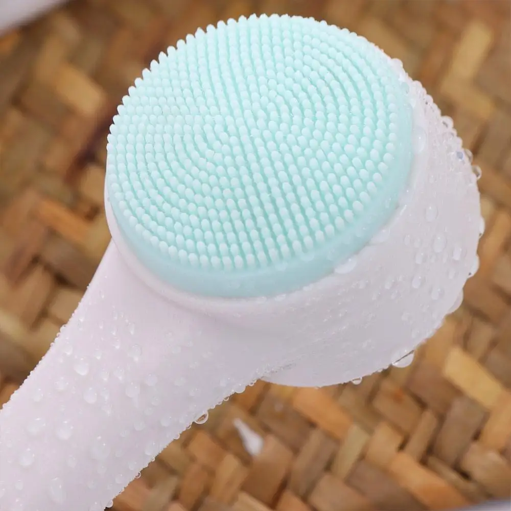 Dupla face sílica gel escova facial silicone macio esfoliante escova facial cuidados com a pele bonito facial rosto purificador escova