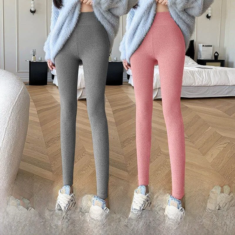 Hohe Taille Thermohose Damen Reine Farbe Slim Fit Base Layer Herbsthose Selbsterhitzende Winter Bequeme Hose