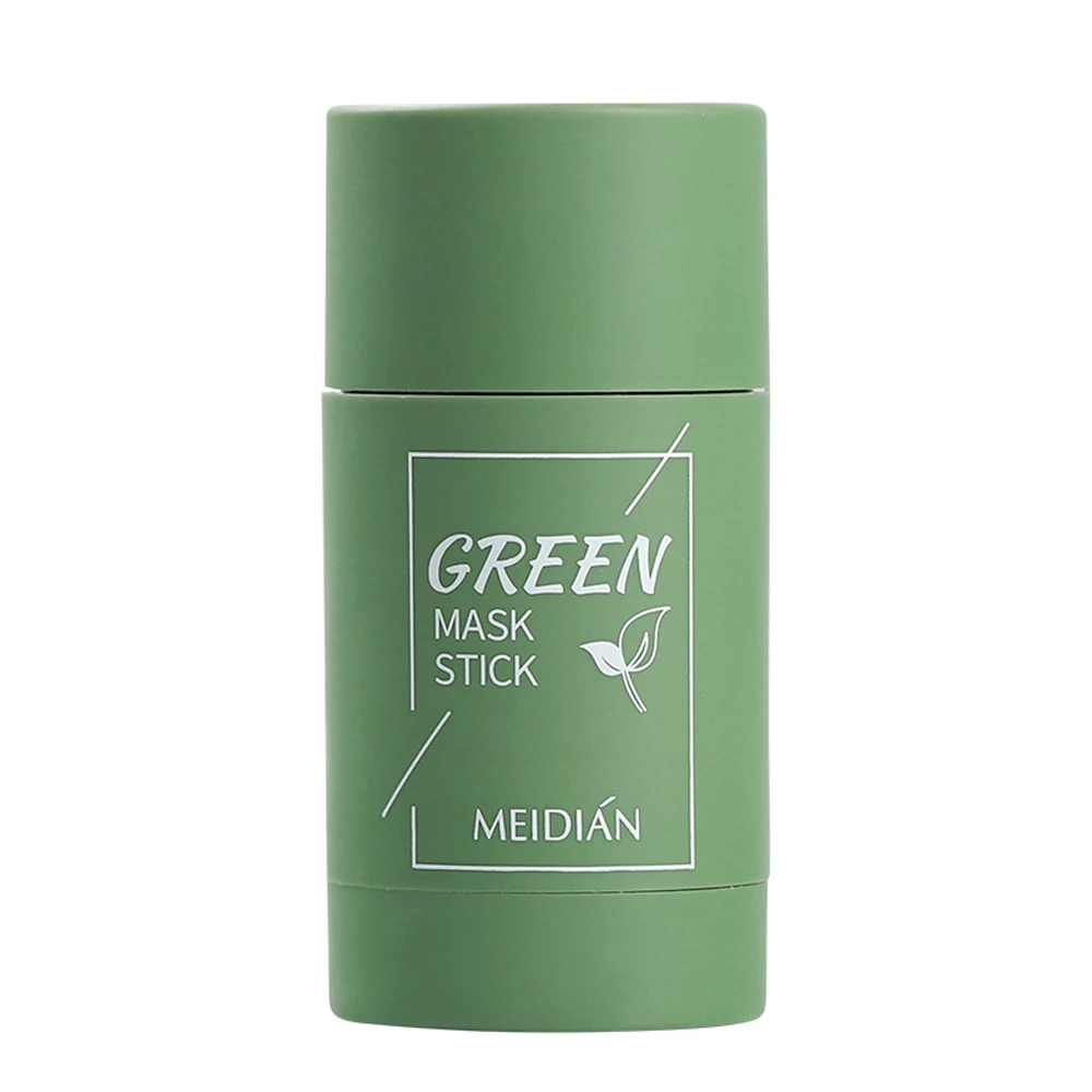 Men Women Green Tea Purifying Mask Solid Clay Stick Moisturizing Deep Cleansing Solid Mask Oil Control Pore Refining for Skin