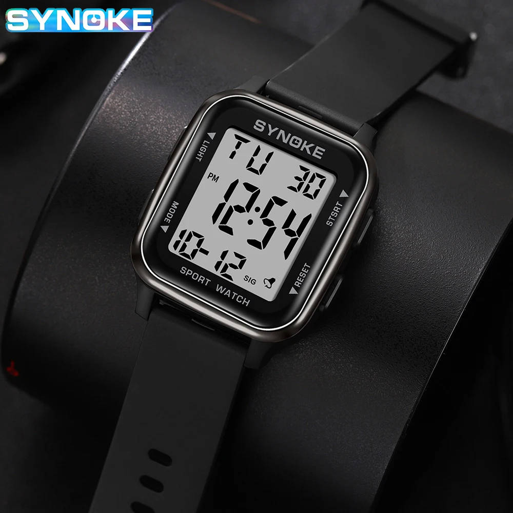 Reloj Digital militar SYNOKE para exteriores, nuevo reloj Retro a la moda para hombre, reloj deportivo resistente al agua para hombre, reloj luminoso multifuncional