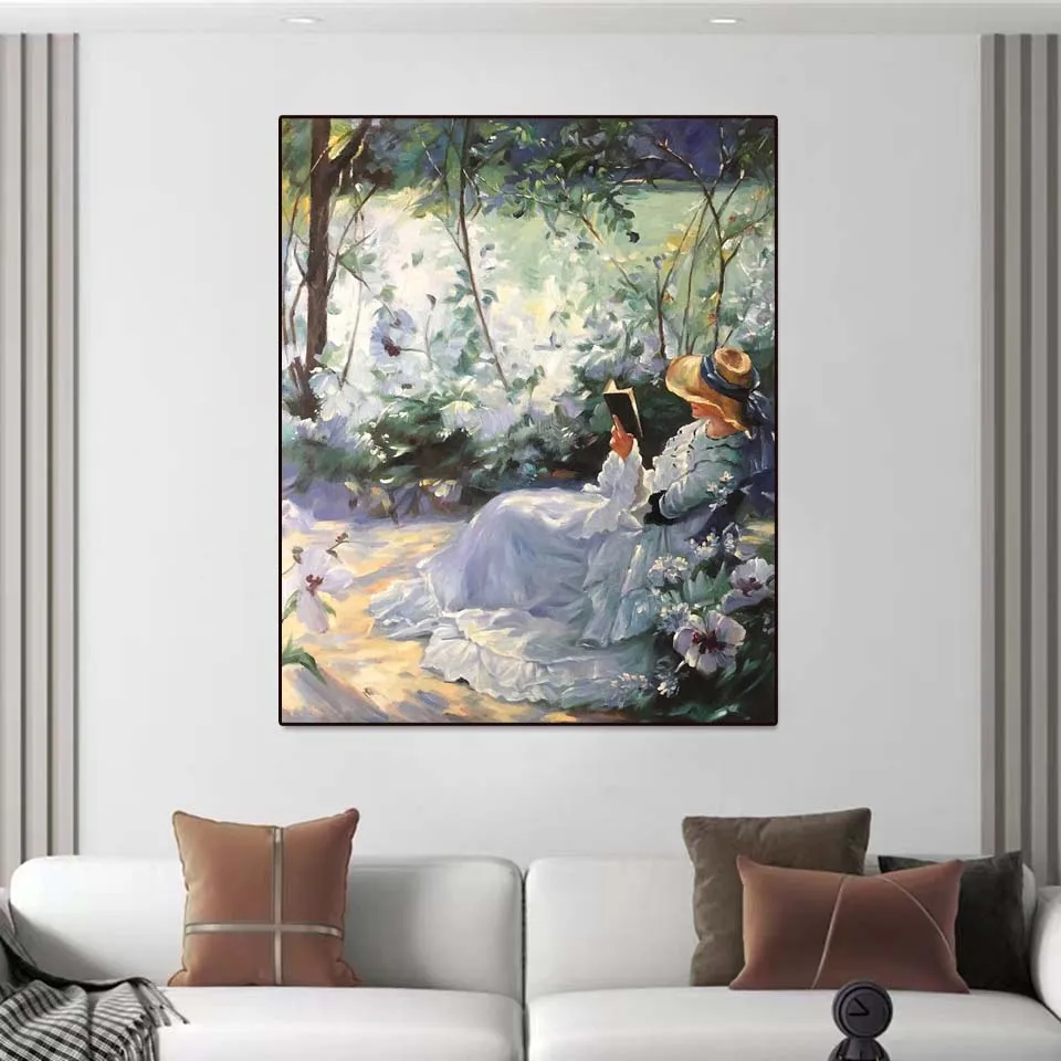 

Hand Painted Oil Painting Delicious Solitude by Frank Bramley Wall Art Decor Impressionist Canvas Art Living Room Home Decor