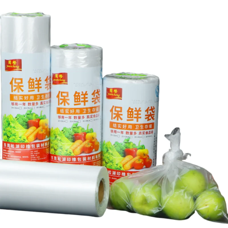

Eco-Friendly Food Fresh Keeping Bag 800g Large Roll Fresh Keeping Bags for Kitchen, Freezer,Tear-up Supermarket Roll-up Bags